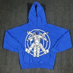 Kid Cudi Moon Man's Landing Festival 2022 Hoodie Mens M Blue NASA Excellent